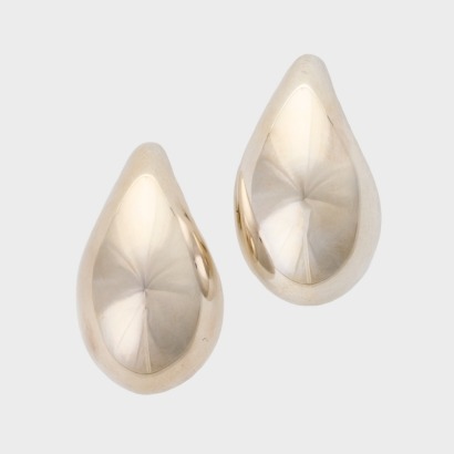 Bottega Veneta, Silver Drop Earrings with Box
