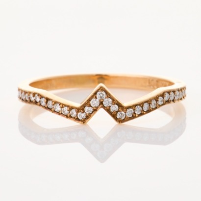 Meadowlark, 9ct Yellow Gold, .28ct Diamond 'Arrow' Eternity Band - Near new