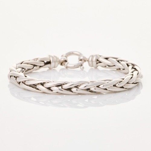 18ct White Gold, Modern, 18cm Foxtail Bracelet - Near new