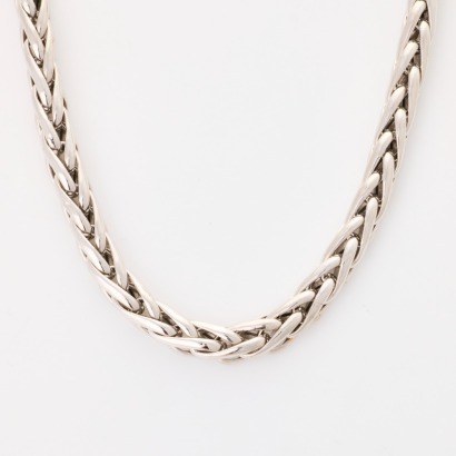 18ct White Gold, Modern, 42cm Foxtail Necklace - Near new