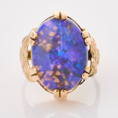 9ct Rose Gold, Vintage, 5.14ct Opal Dress Ring