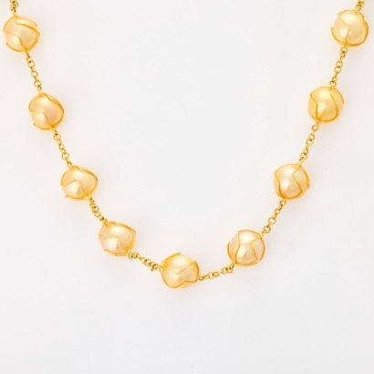 18ct Yellow Gold, 60cm South Sea Cultured Pearl Necklace