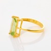 18ct Yellow Gold, Modern, Rectangular cut Peridot Ring - Near new - 2