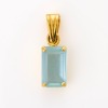 18ct Yellow Gold, Modern, Rectangular cut Aquamarine Pendant - Near new