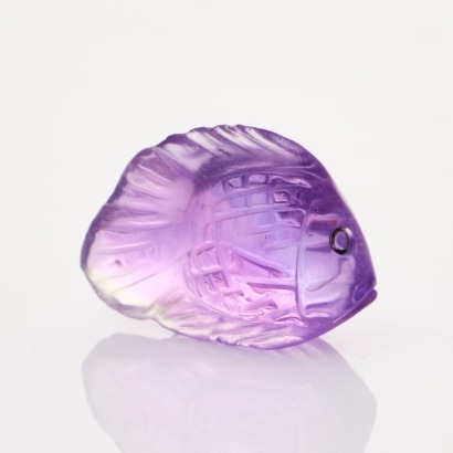 Loose, 5.39ct Amethyst Carved Fish