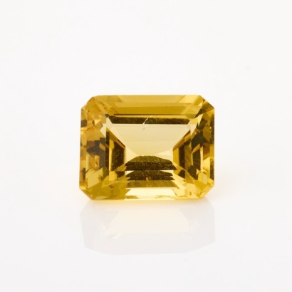 Loose, 3.17ct Rectangular Step Cut Yellow Beryl