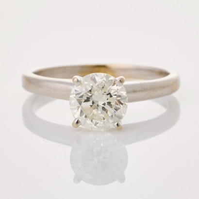 14ct White Gold, 1.01ct Diamond Solitaire Ring