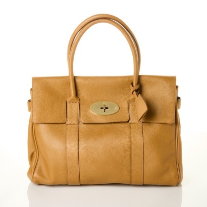 Mulberry, Deer Brown Grainy Print Cow Leather Bayswater Tote Bag