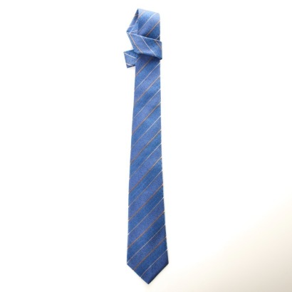 Louis Vuitton, 100% Silk, Pinstripe / Monogram Tie with Box