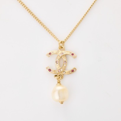 Chanel, 60cm CC, Crystal / Faux Pearl Pendant Necklace