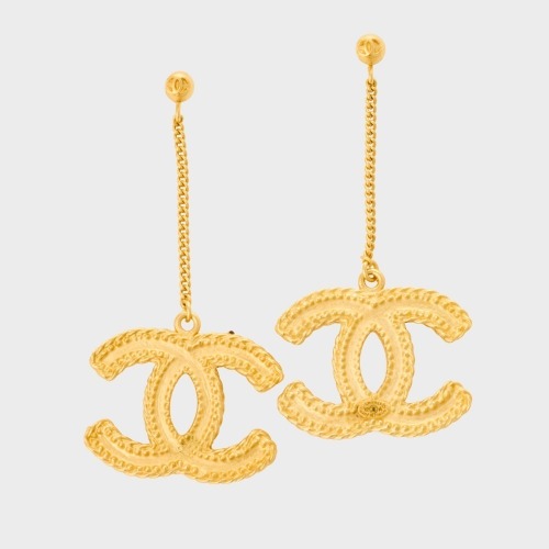 Chanel, CC Gold-tone Drop Earrings with Box