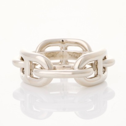 Herm&egrave;s, Lucade Chain D'Ancre Scarf Ring with Box