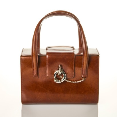 Cartier, Panth&egrave;re Brown Box Leather Handbag