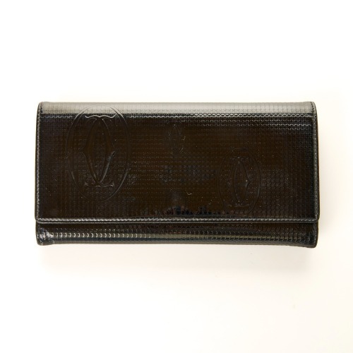 Cartier, Patent Leather Long Wallet with Box