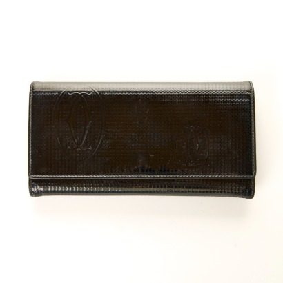 Cartier, Patent Leather Long Wallet with Box
