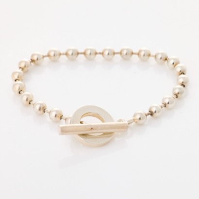Gucci, 17cm Sterling Silver Toggle Ball Chain Bracelet with Box