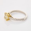 Platinum /18ct Yellow Gold, 1.38ct Cushion Cut Yellow Diamond / .20ct Diamond Ring, GIA certified, NZ Made - 2