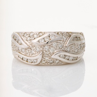 18ct White Gold, Modern, .76ct Diamond Dress Ring