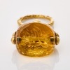 13ct to 15ct Antique Yellow Gold, Citrine Wax Seal Pendant - 2