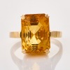 13ct Yellow Gold, Rectangular Cut Citrine Ring