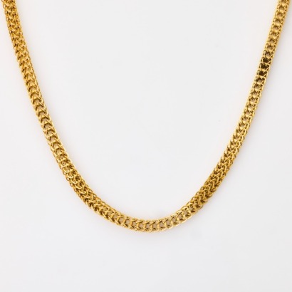 14ct Yellow Gold, 94cm Square Fancy Link Chain