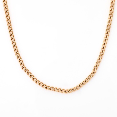 9ct Rose Gold, 54cm Curb Link Chain