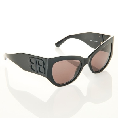 Balenciaga, BB0322S Black Cat Eye Sunglasses with Case