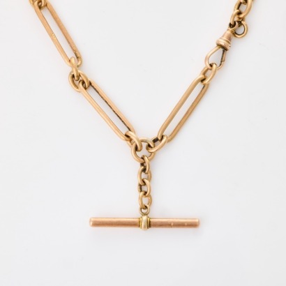 9ct Rose Gold, 32cm Fob Chain