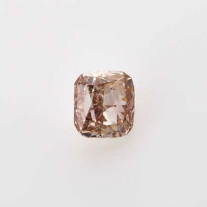 Loose, .13ct Cushion Shape Brilliant Cut Light Fancy Brownish Pink Diamond