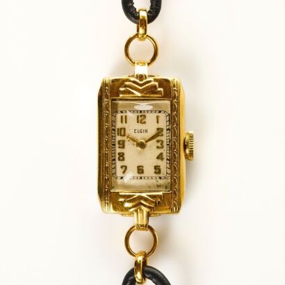 Gold Plated / Stainless Steel, 17mm Elgin Hand-wound Wristwatch, circa 1932