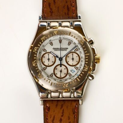 Stainless Steel, 35.5mm Jaeger-LeCoultre Kryos Meca-Quartz Chronograph Wristwatch, circa early 1990's