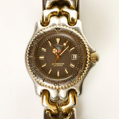 Stainless Steel / Gold Plate, 28.5mm TAG Heuer S/EL Professional 200m Quartz Ladies Wristwatch, circa 1990's