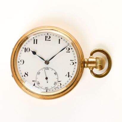 Gold Plated, Dennison Star, Open-Faced Swiss Pocket Watch, circa early C20th