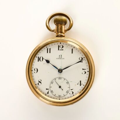 Gold Plated, 49.5mm OMEGA Open-faced Pocket Watch, circa 1912