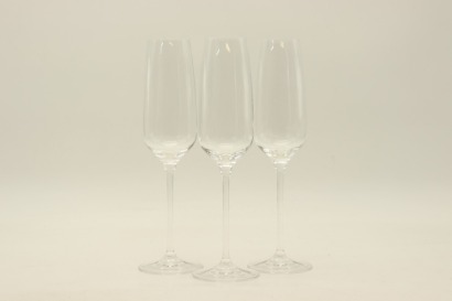 (1) A Set of Three Bormioli Rocco Wine Flutes