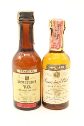(1) Canadian Whisky Miniatures, 2 Bottles Sold as One Lot