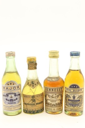 (1) Mixed Cognac Miniatures, 4 Bottles Sold as One Lot