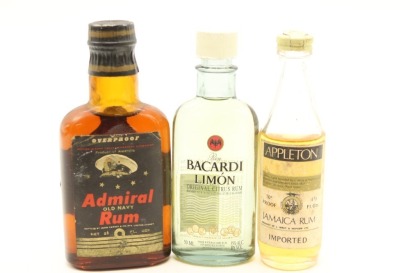 (1) Rum Miniatures, 3 Bottles Sold as One Lot