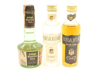 (1) Rum Miniatures, 3 Bottles Sold as One Lot