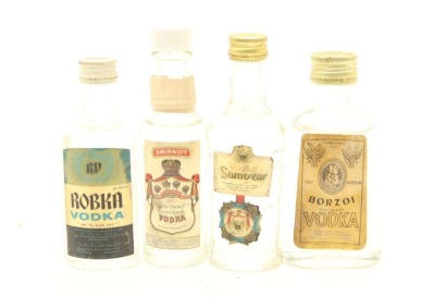 (1) Vodka Miniatures, 4 Bottles Sold as One Lot