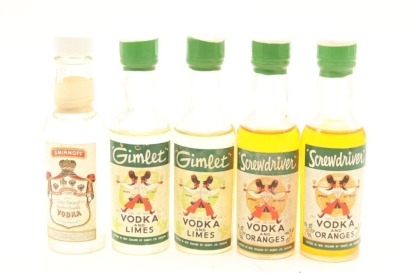 (1) Vodka Miniatures, 5 Bottles Sold as One Lot