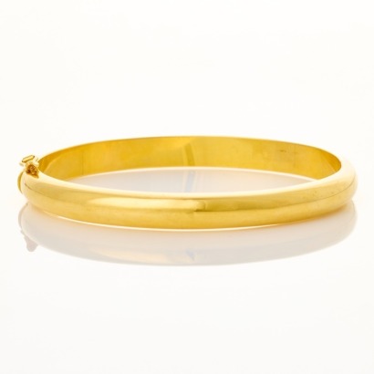14ct Yellow Gold, Vintage, Hollow Bangle Bracelet