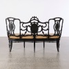 A Northern Italian Ebonised Wood with Parcel Gilt Settee 19th Century - 5