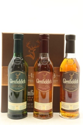 (1) Glenfiddich 12/15/18 Year Old Triple Bottle Gift Pack, 40% ABV, 200ml, 3 Bottles Sold as One Lot (GB)