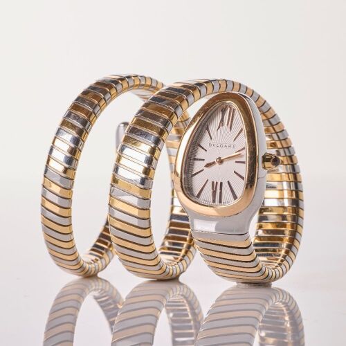 Stainless Steel / 18ct Rose Gold, 35mm BVLGARI, Serpenti Tubogas Double Spiral Wristwatch, circa 2015