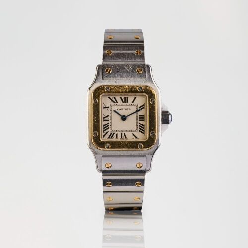 Stainless Steel / 18ct Yellow Gold, 24mm Cartier Santos Galbee SM Quartz Wristwatch, circa 2008