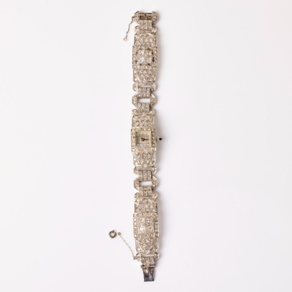 Platinum, Antique, Art Deco, 4.30ct Diamond Geneva Ladies Manual-wind Wristwatch