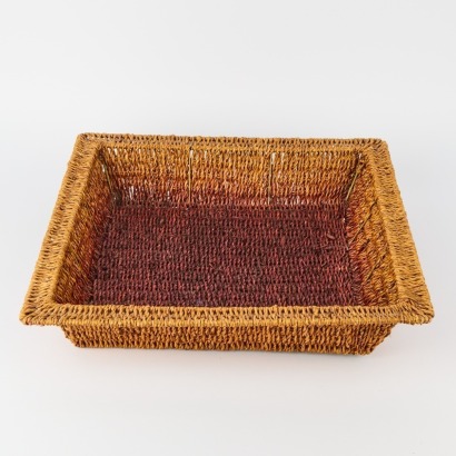 A Square Woven Seagrass Tray or Basket