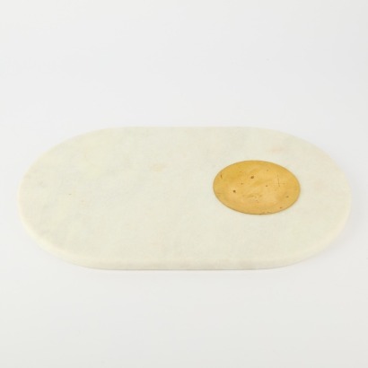 A Tom Dixon Morwad Marble & Brass Stone Serving Board