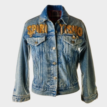 Gucci, Spiritismo Distressed Denim Jacket, Size 38 Made in Italy